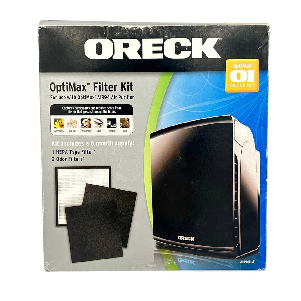 Original Oreck OptiMax Filter Kit AIR94FILT OEM HEPA Odor Filters New Open Box